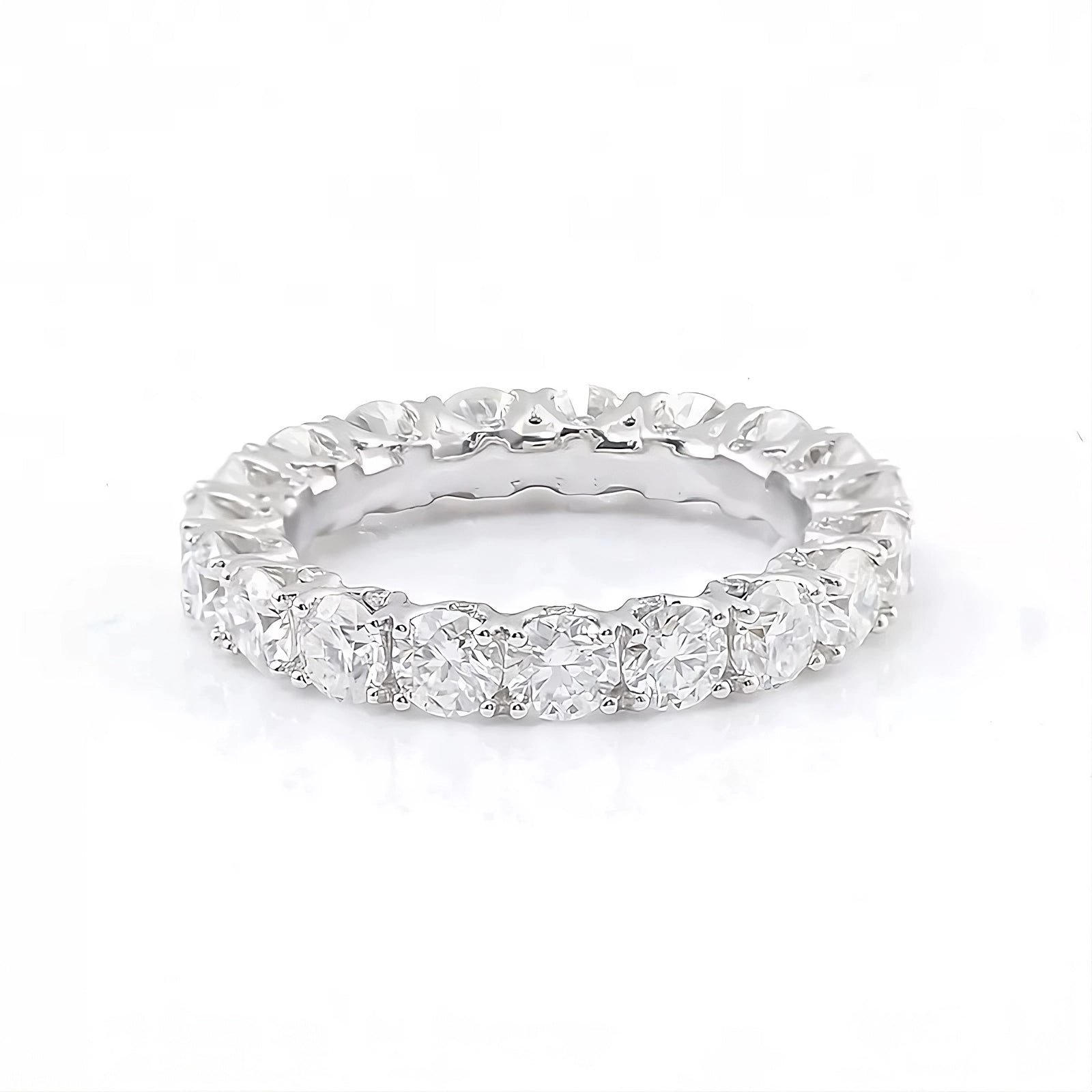 Eternity Round Diamonds Cut Wedding Band Side Diamonds.