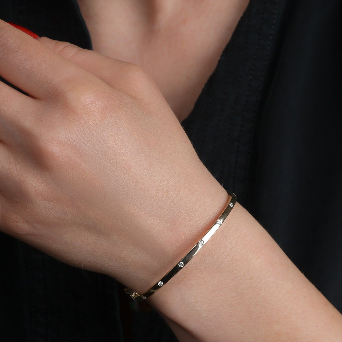 Flush Set Diamond Bangle