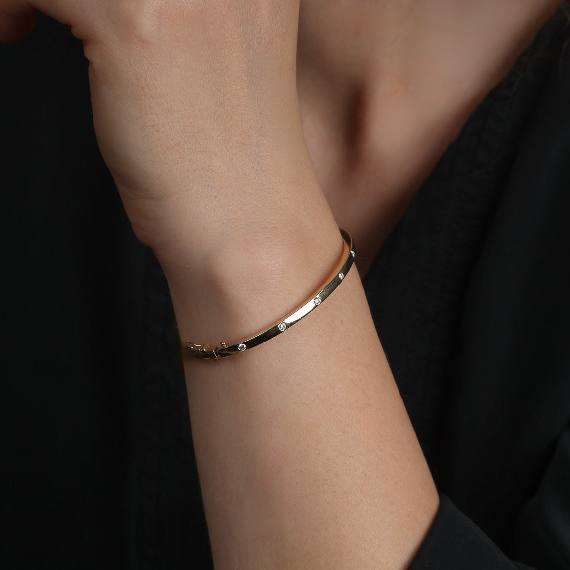 Flush Set Diamond Bangle