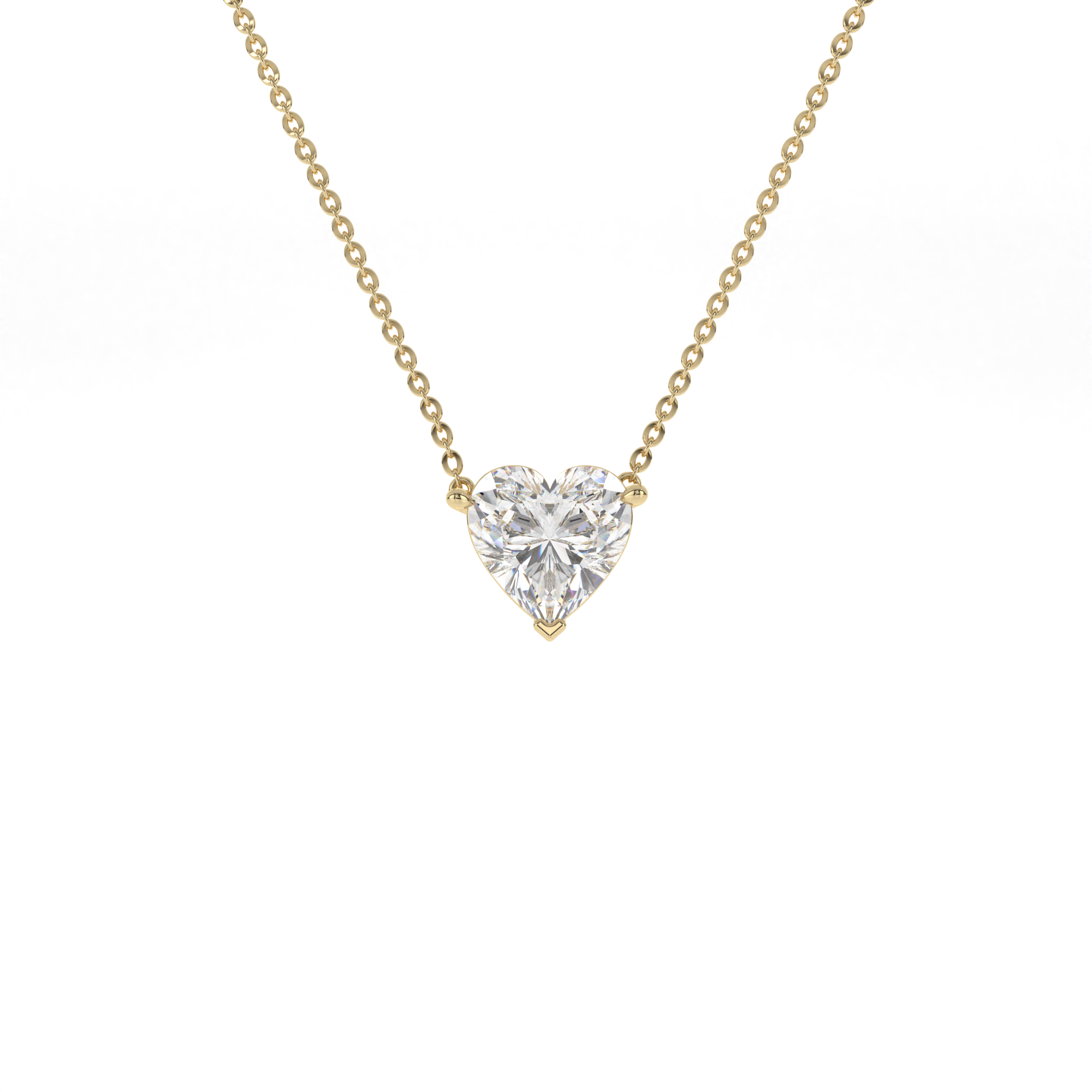Necklace Heart Diamond 1 Carat Cable Chain