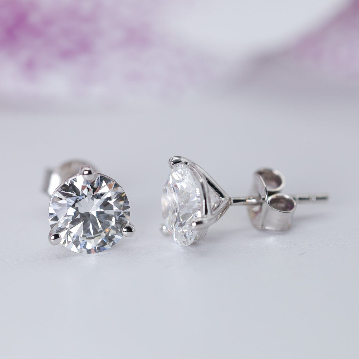Round Diamond Studs Martini