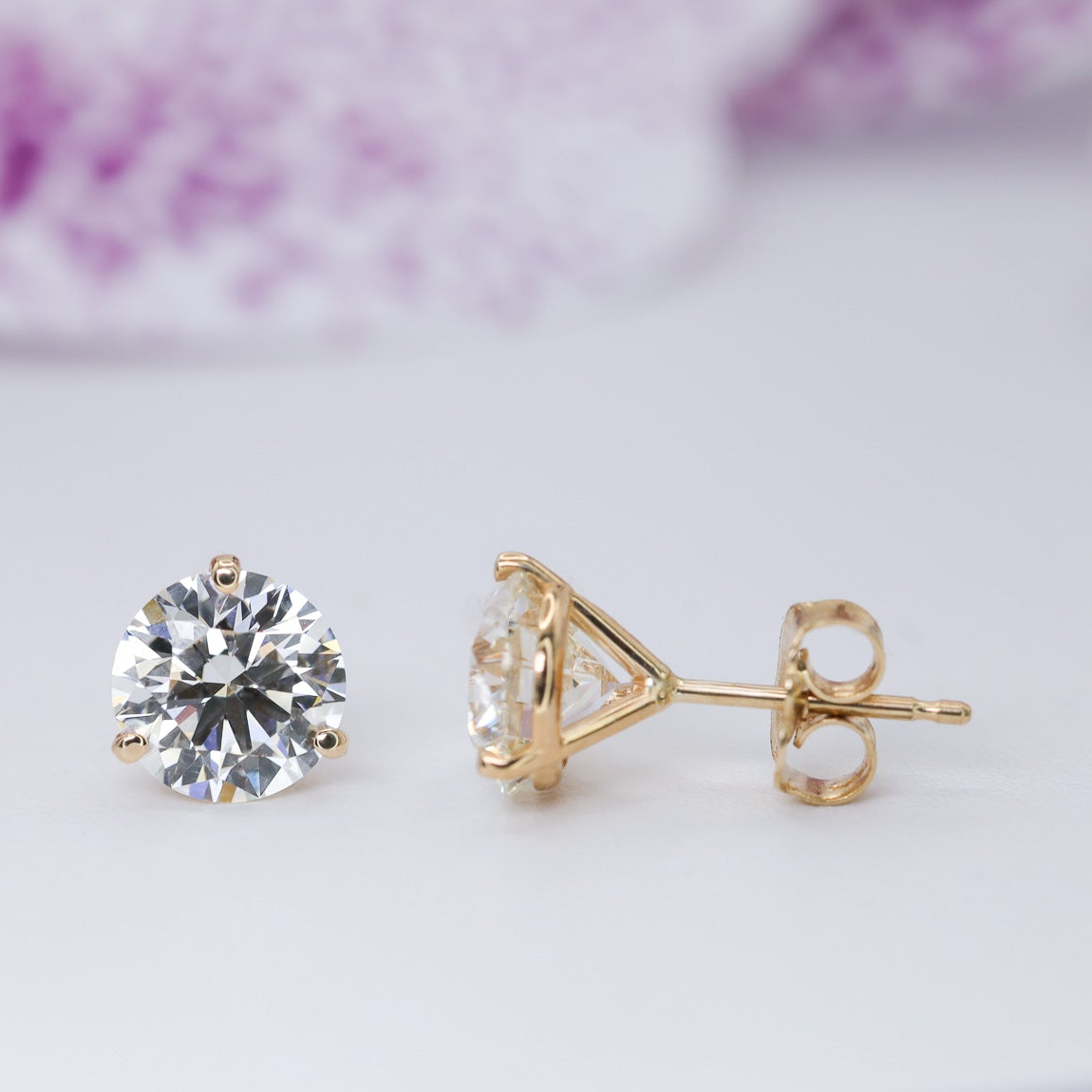 Round Diamond Studs Martini
