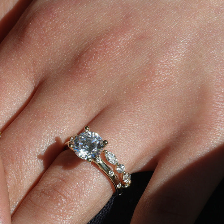 Marquise and Round Band Shared Prong