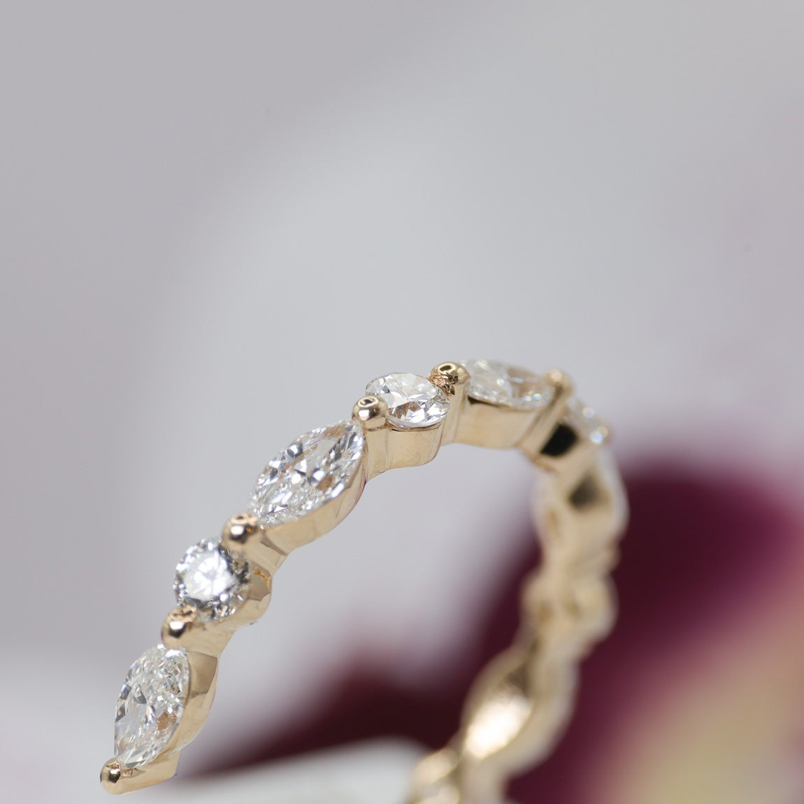 Marquise and Round Band Shared Prong