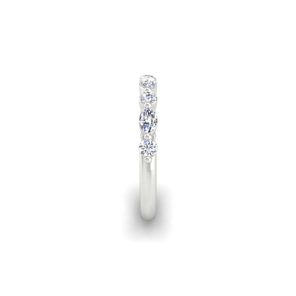 Marquise and Round Band Shared Prong