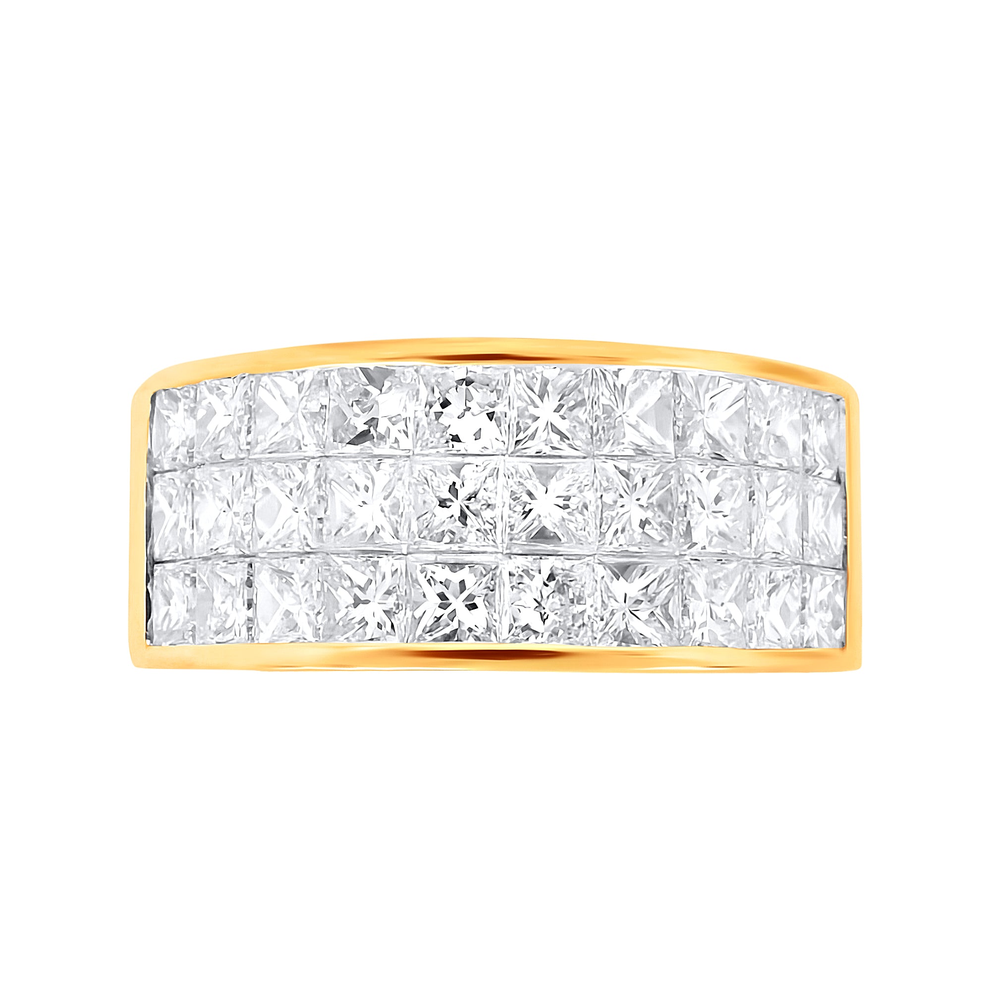 Wedding Band 3 Carats Invisible Set Lab Diamonds