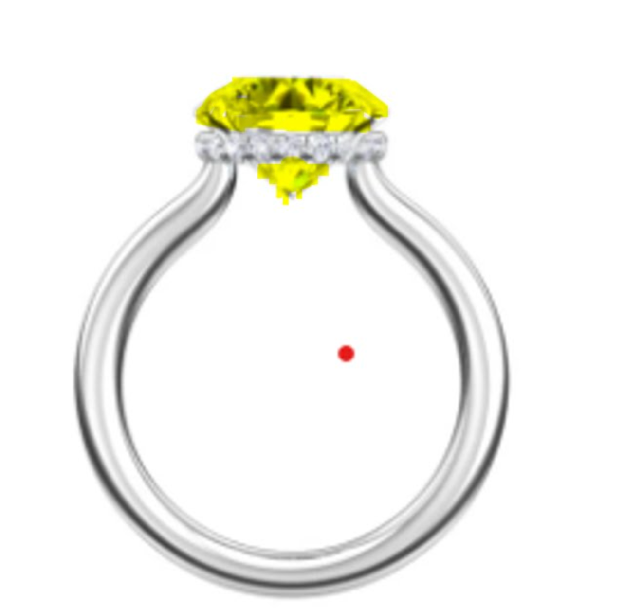 4.04 Fancy Vivid Yellow Lab Round Low Profile