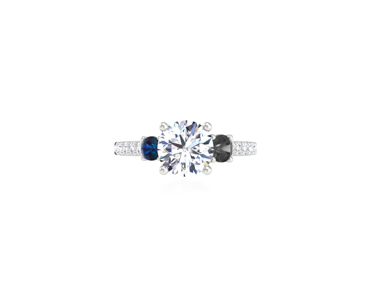 Engagement Ring Three Stones Before Now After - Naveed Custom