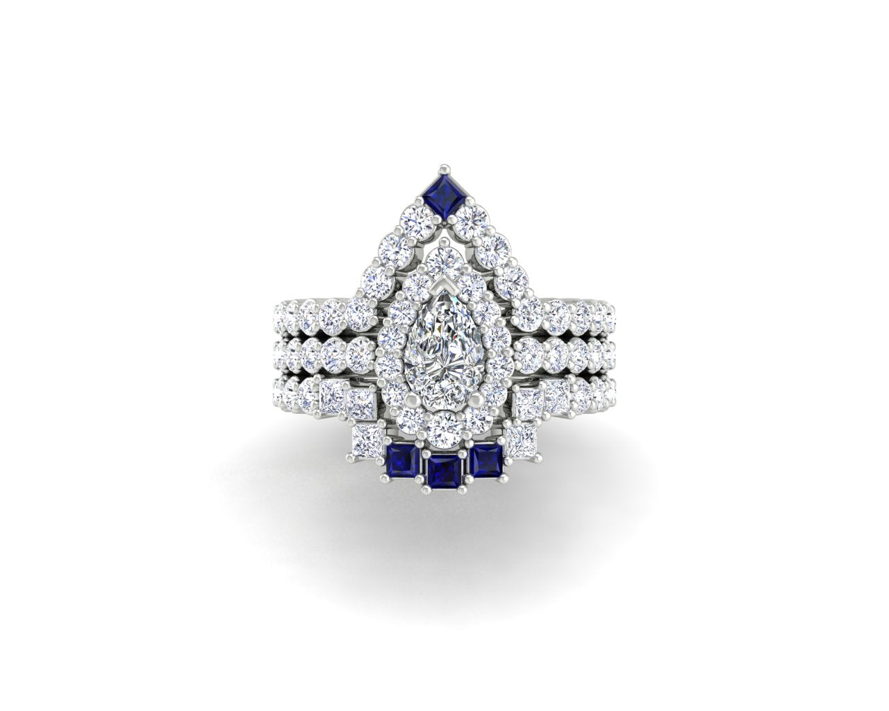 Heirloom Pieces Center Ring with Pear, Ring Enhancer, Cross- Michelle and Kyle