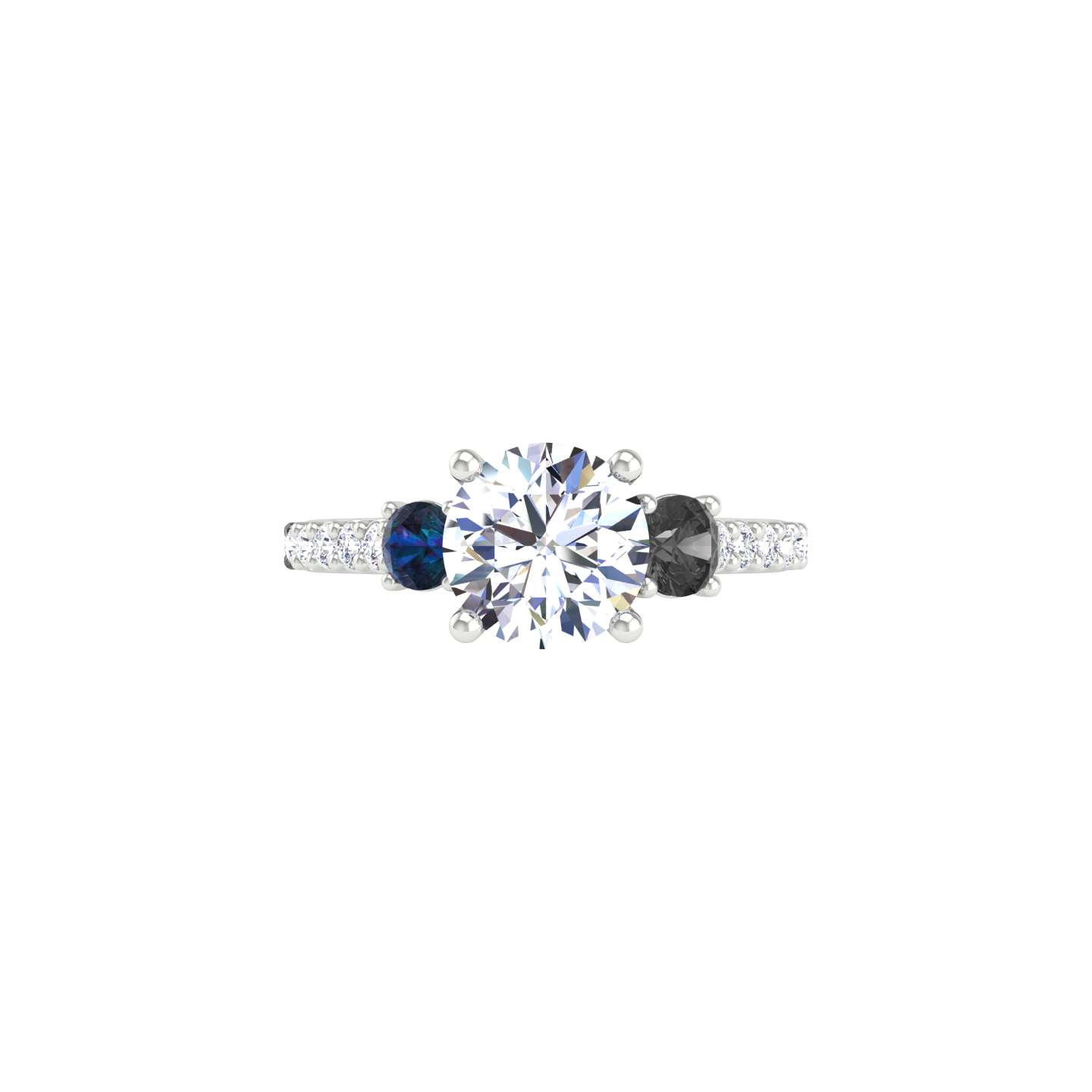 Engagement Ring Three Stones Before Now After - Naveed Custom
