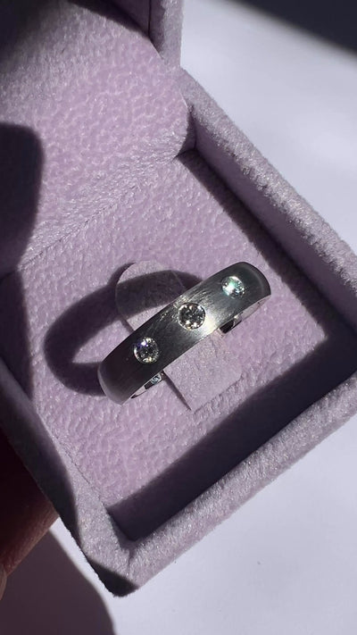 Sculptural Minimalist Asymmetrical Ring with Radiant Diamond