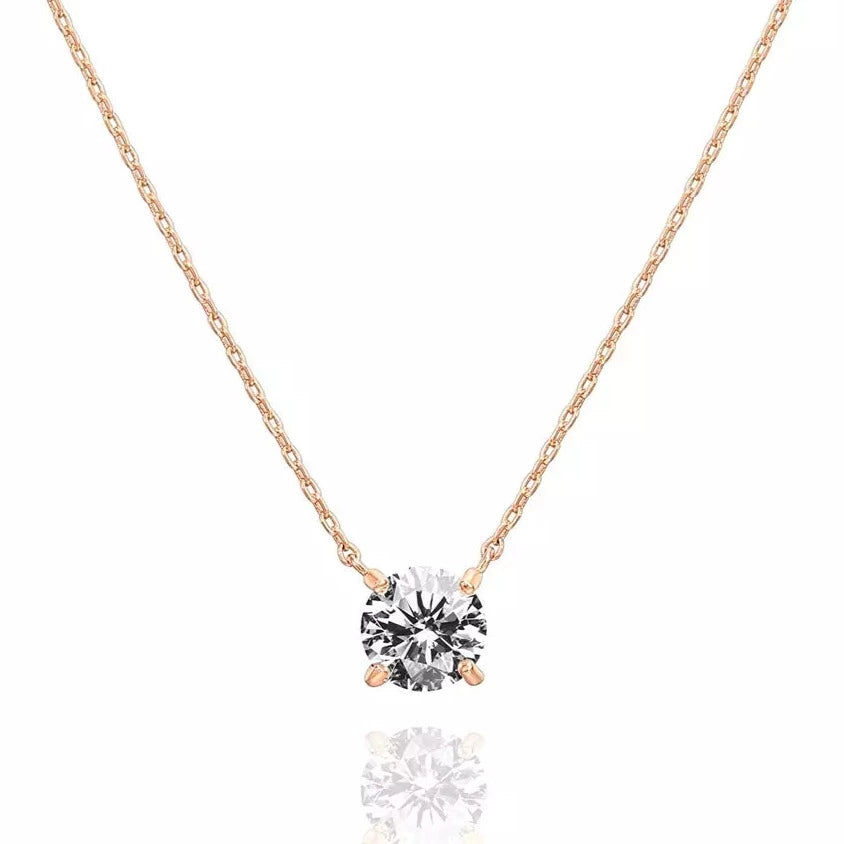 Solitaire Round Diamond Necklace Pedant