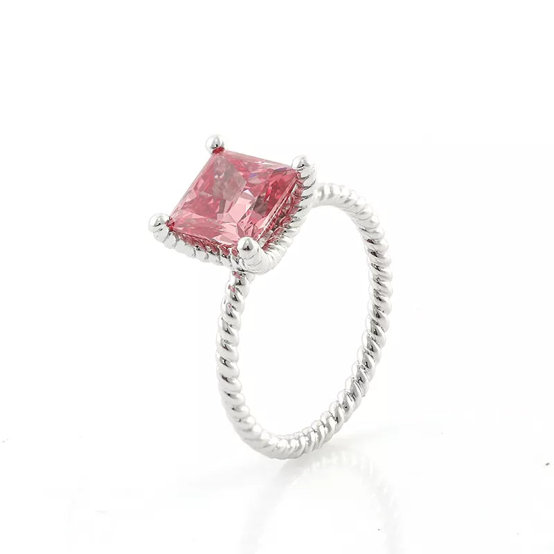 Engagement Ring 2 Carat Pink Sapphire Cable