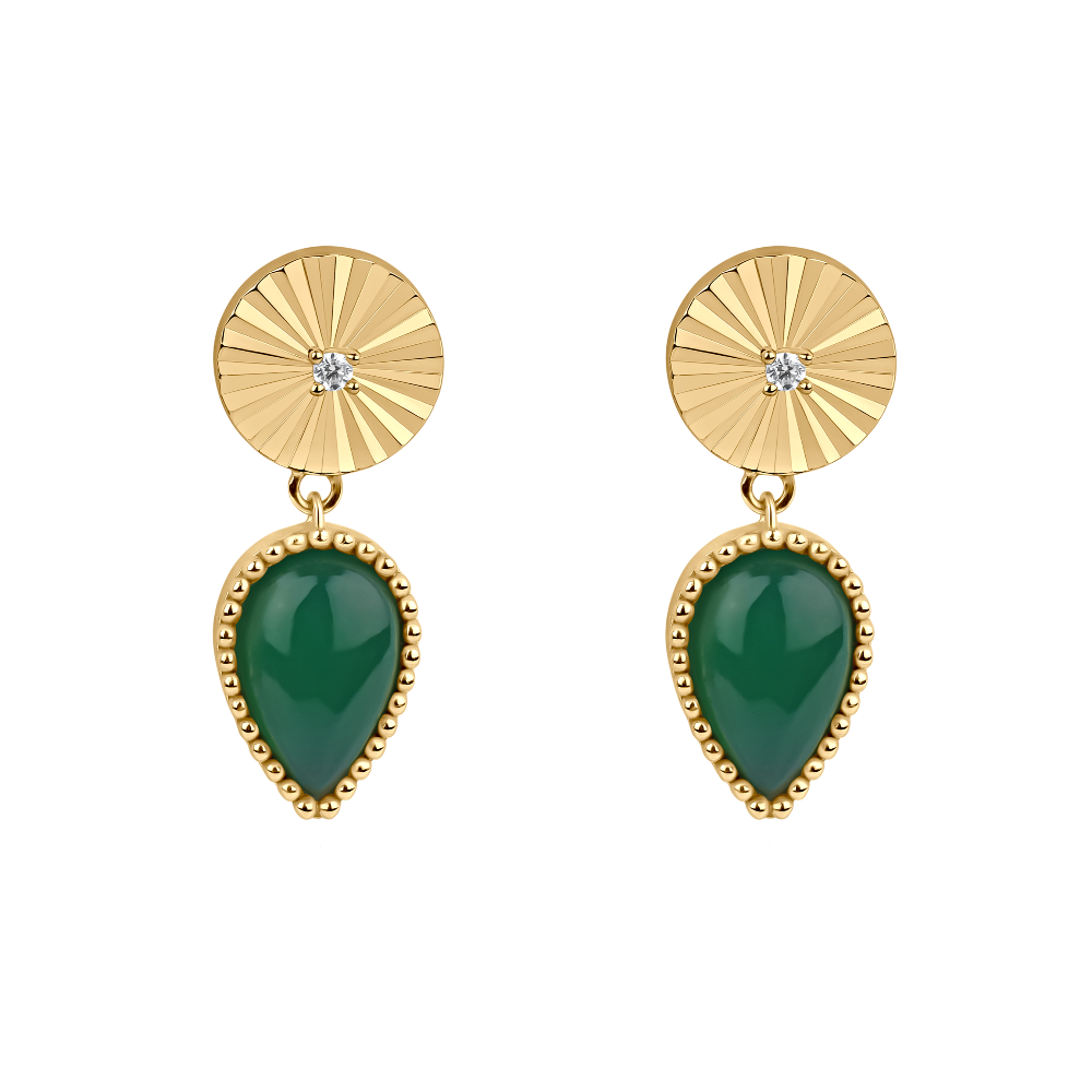 Sunburst Green Earrings