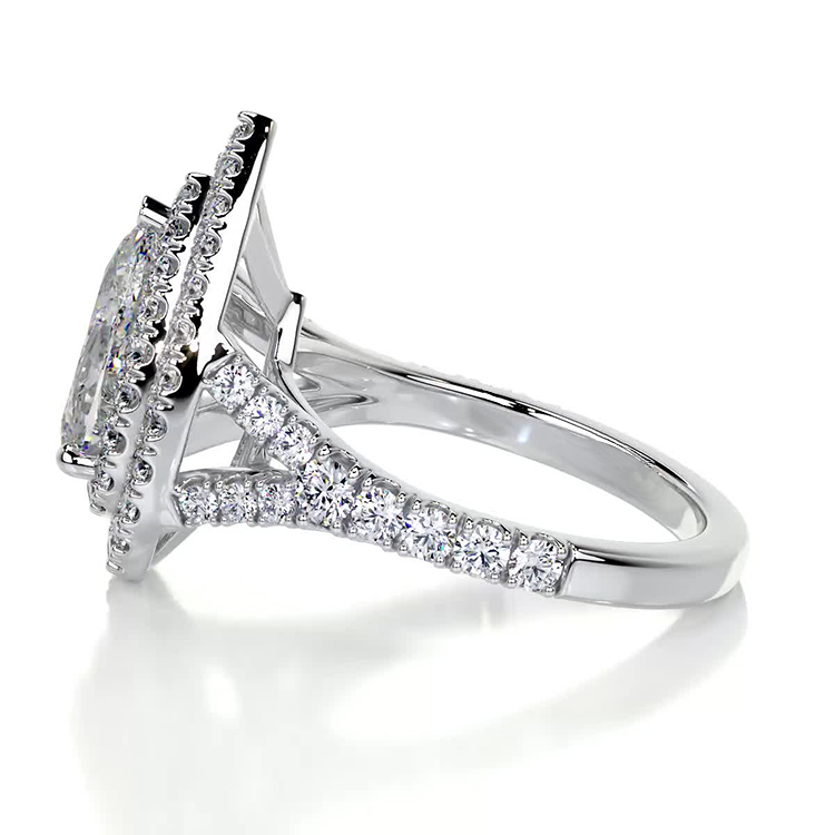 Engagement Ring 1.5 Carat Double Halo Band