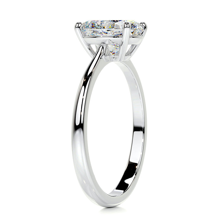 Engagement Ring 2 Carat Oval Cut Lab Diamond Solitaire Band