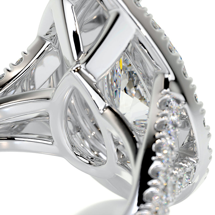 Engagement Ring 1.5 Carat Double Halo 14K White Gold Luxury Diamond Ring 