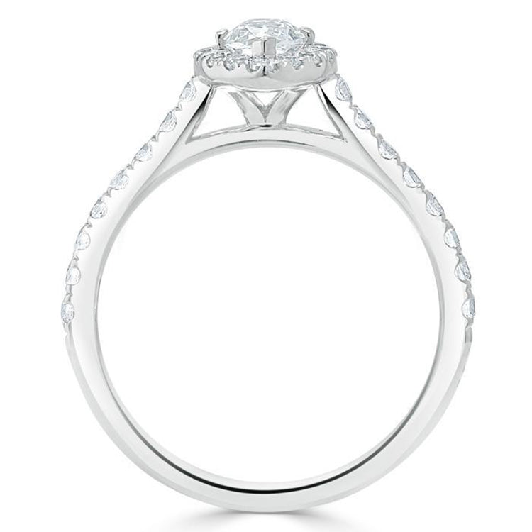 Engagement Ring 1 Carat Lab Diamond Marquise Cut Halo Setting