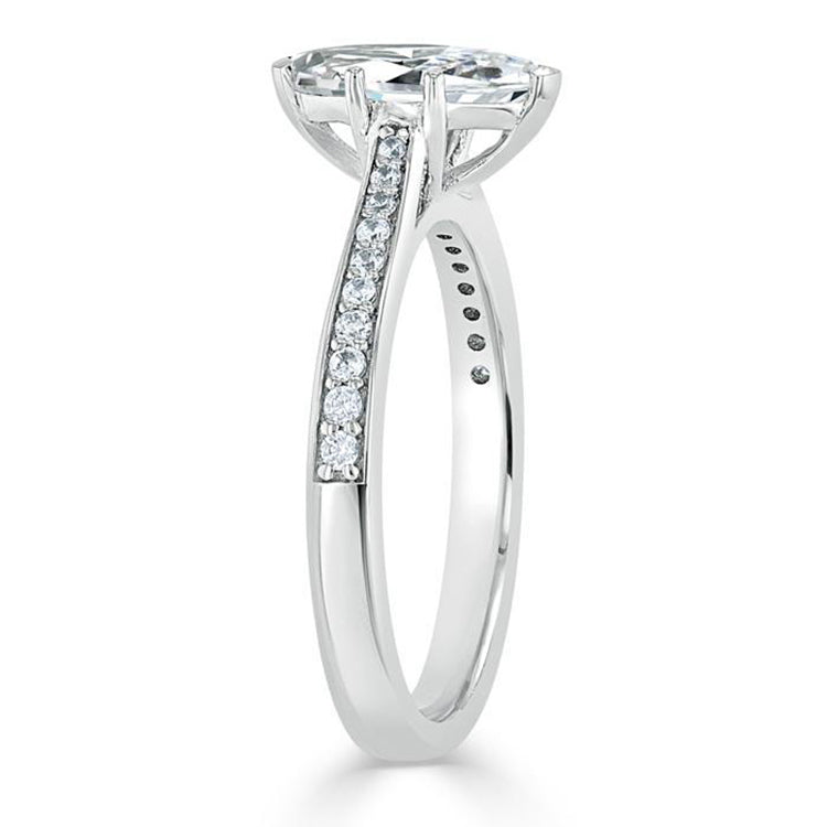 Engagement Ring 1 Carat Marquise Cut Lab Diamond Channel Setting