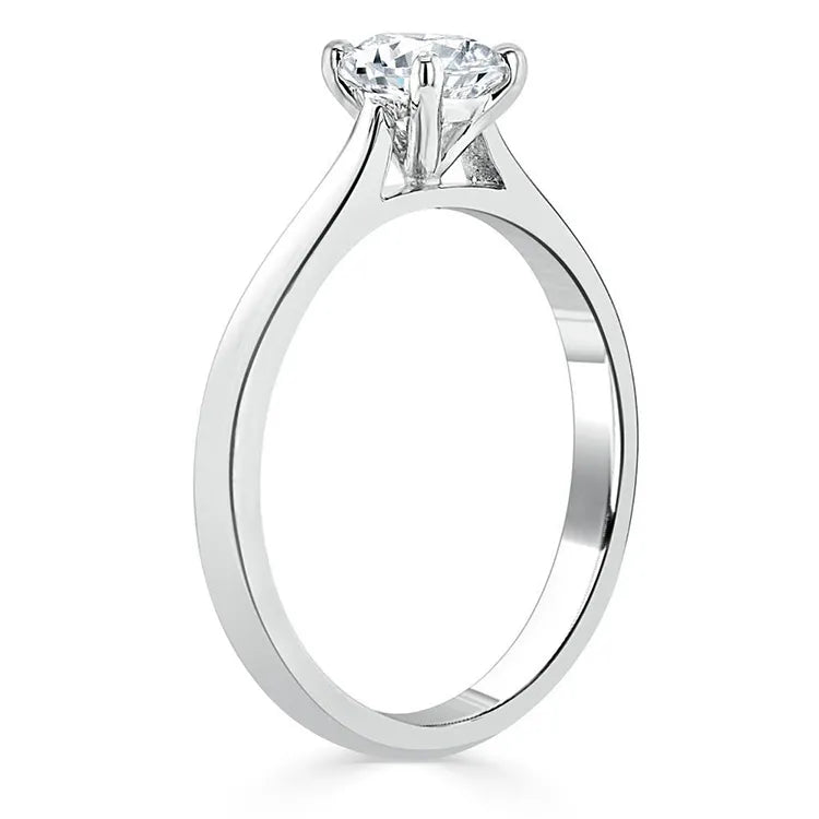 Engagement Ring 1 Carat Radiant Cut Lab Diamond Stone in Solitaire Band