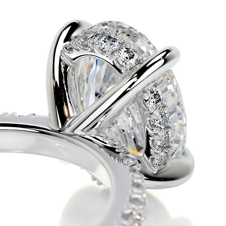 Engagement Ring 2 Carat Oval Cut Lab Diamond  Pave Band