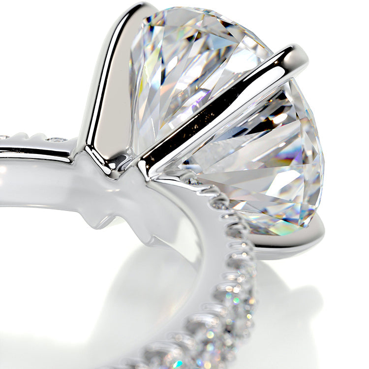 Engagement Ring 3 Carat Round Brilliant Cut Lab Diamond Pave Band