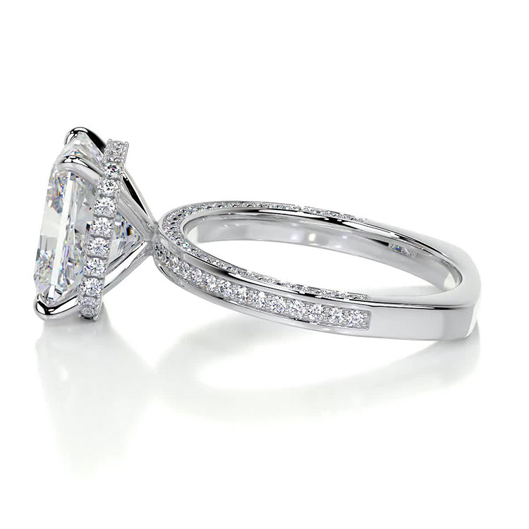 Engagement Ring 3 Carat Radiant Cut Lab Diamond Pave Band