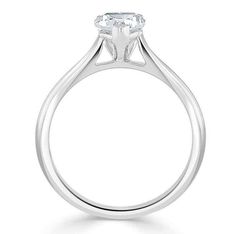 Engagement Ring 1 Carat Heart Shape Lab Diamond Solitaire Band