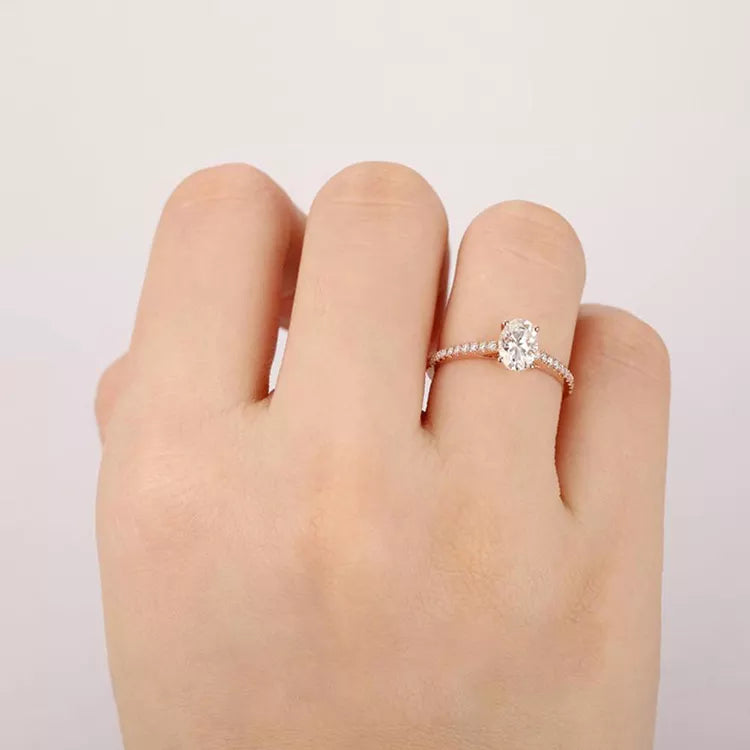 Jewelry 18K Rose Gold 1 CT Engagement Lab Diamond 