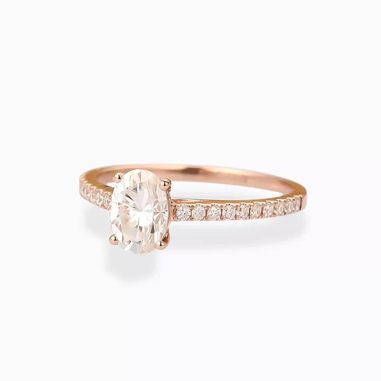 Jewelry 18K Rose Gold 1 CT Engagement Lab Diamond 