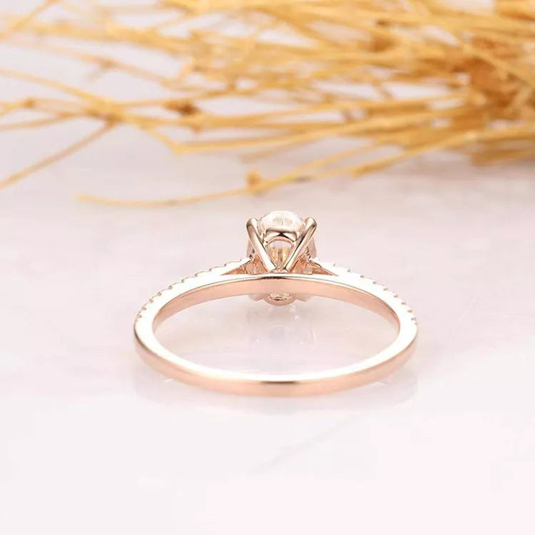 Jewelry 18K Rose Gold 1 CT Engagement Lab Diamond 