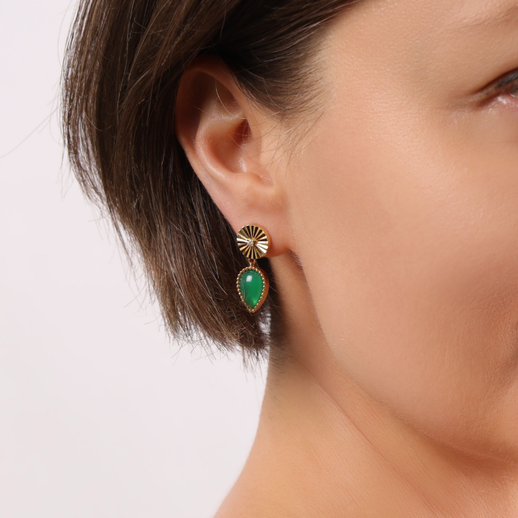 Sunburst Green Earrings