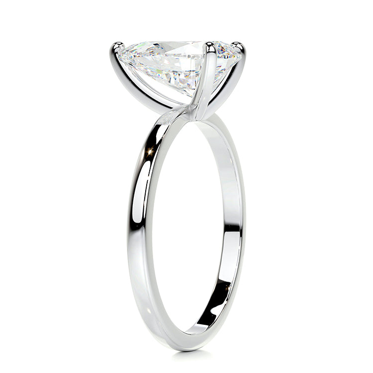 Engagement Ring 3 Carat Pear Cut Lab Diamond Solitaire