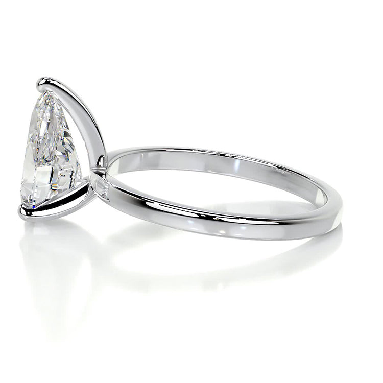 Engagement Ring 3 Carat Pear Cut Lab Diamond Solitaire