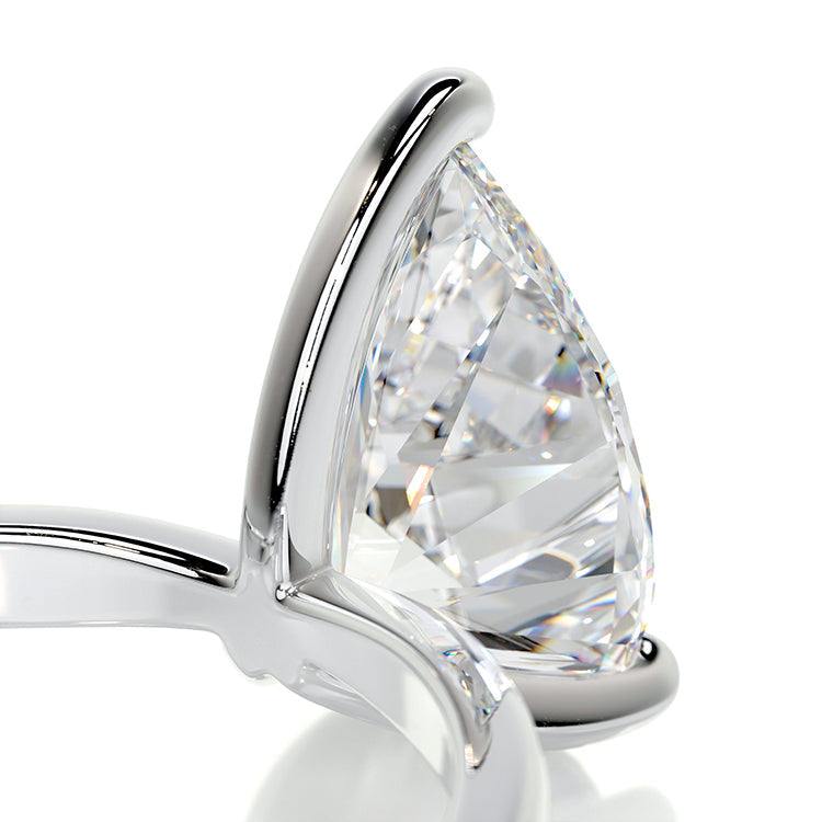 Engagement Ring 3 Carat Pear Cut Lab Diamond Solitaire