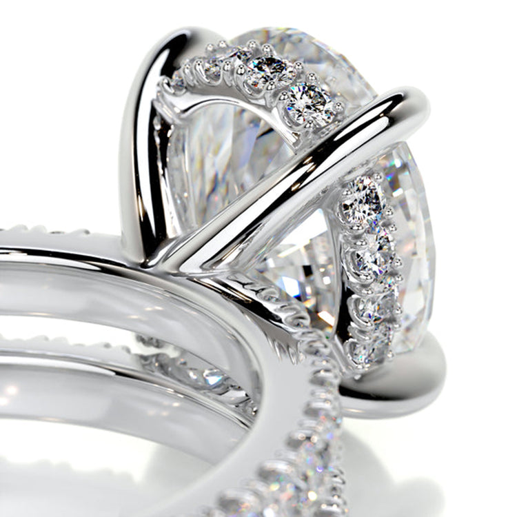 Engagement Ring 3 Carat Oval Cut Lab Diamond Wedding Band Set